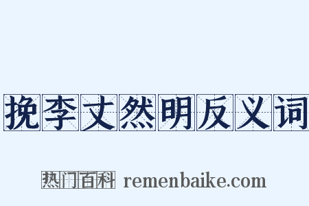 挽李丈然明反义词是什么意思的图片